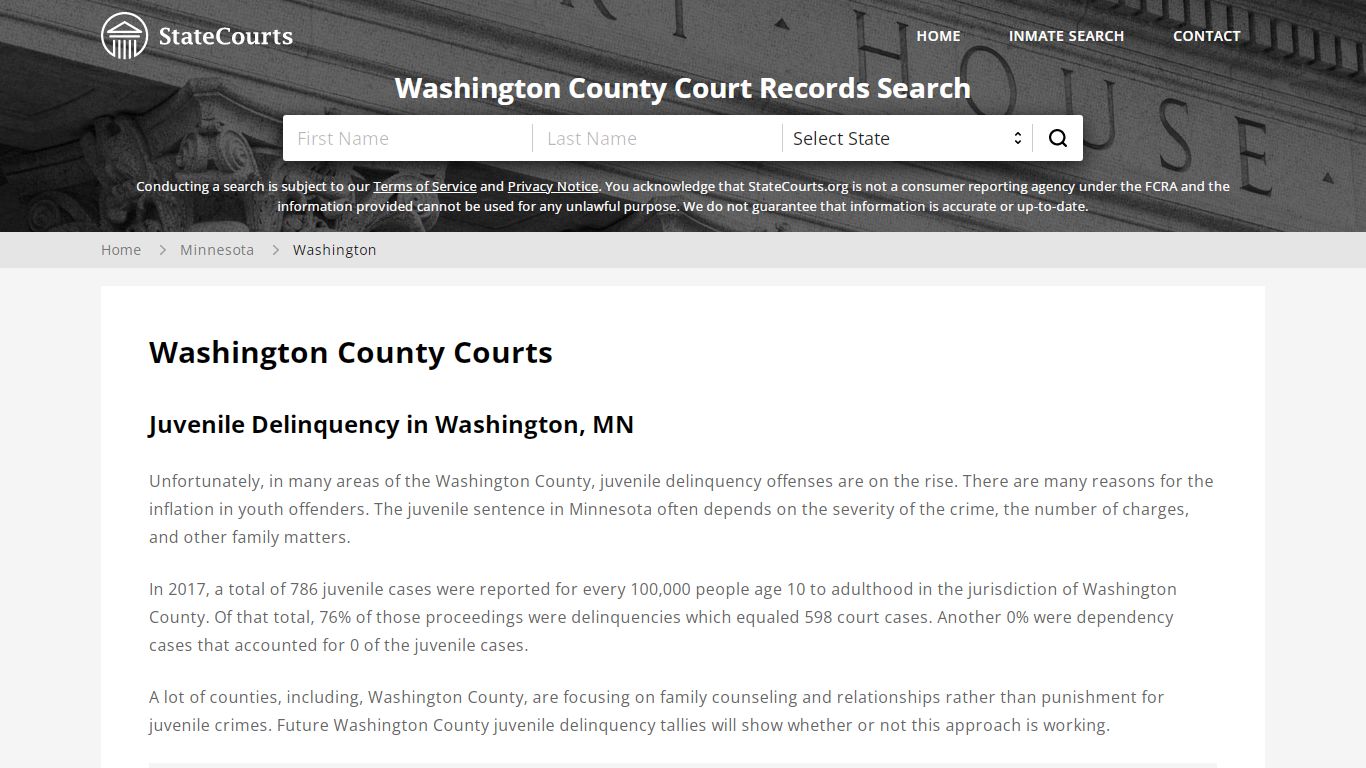 Washington County, MN Courts - Records & Cases - StateCourts